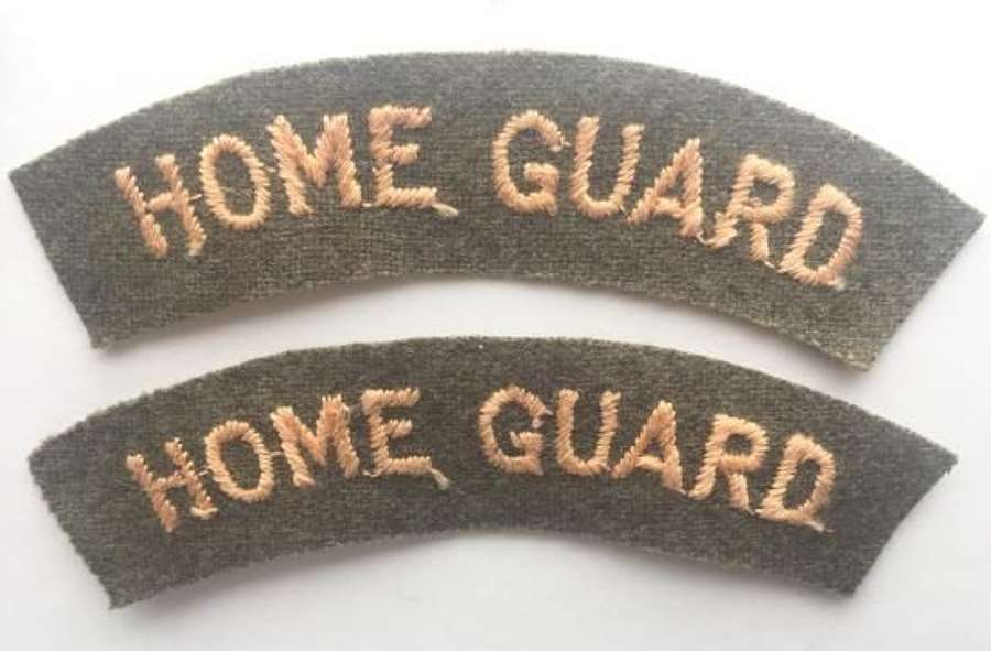 Original WW2 Embroidered Home Guard Shoulder Titles