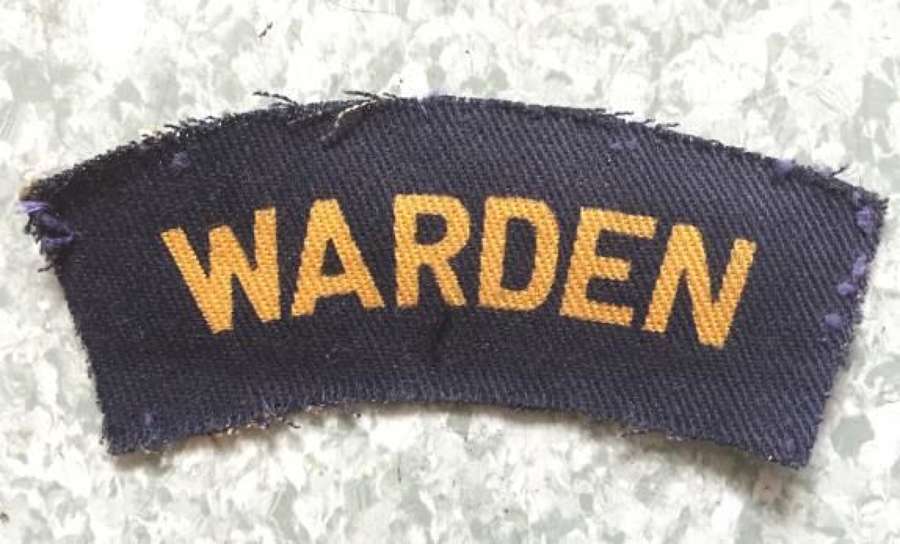 Printed ARP Warden Shoulder Title