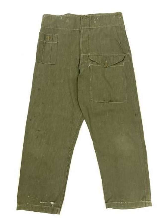 Original 1952 Dated British Army Denim Battledress Trousers - Size No. 4