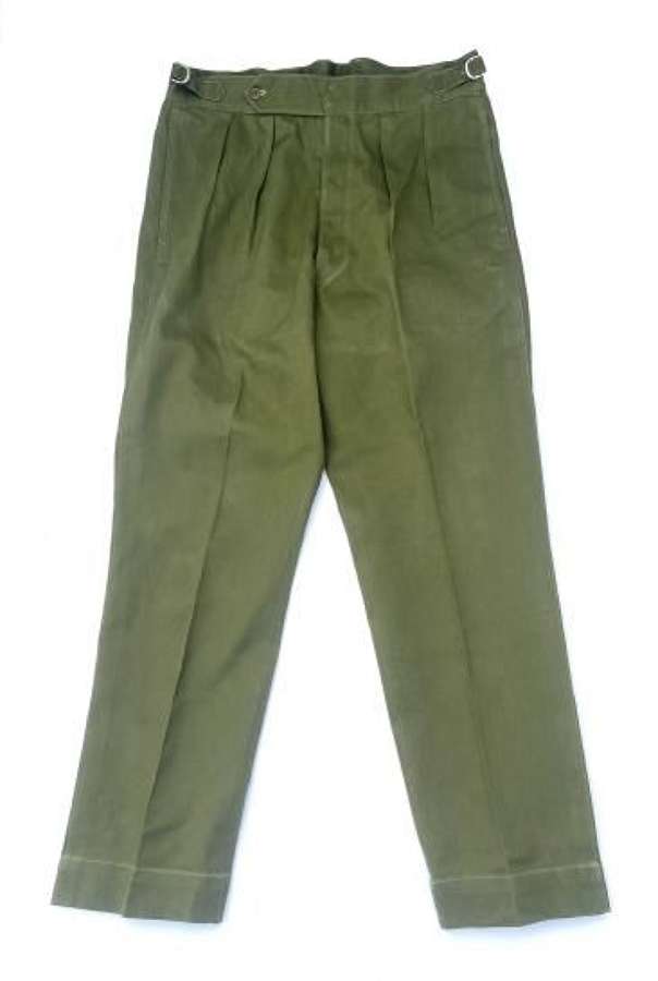 Original 1950s Theatre Made British Army Officers Jungle Green Trousers