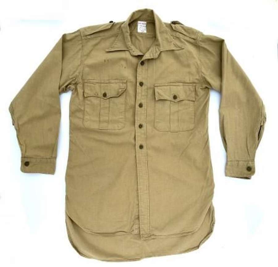Original 1964 Dated British Khaki Drill Shirt - Size 15