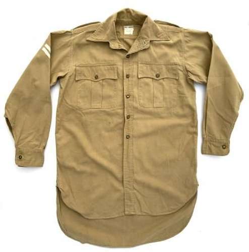 Original 1956 Dated British Khaki Drill Shirt - Size 14