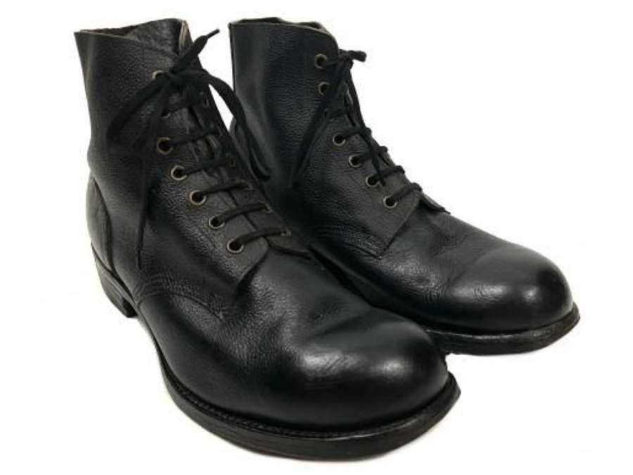 Original 1948 Dated RAF Ordinary Airman's Black Ankle Boots - Size 7