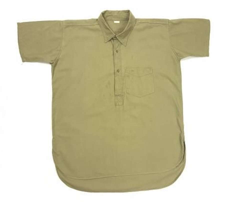 Original 1950s British Khaki Cotton Work Shirt