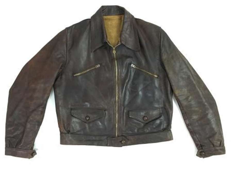 Original 1930s French Leather Cyclist Jacket