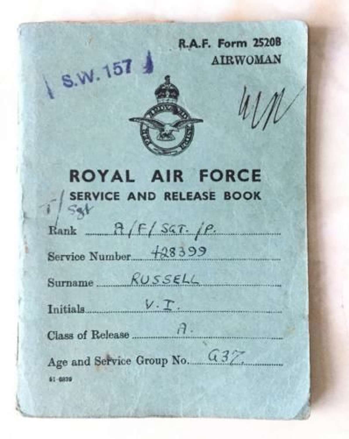 Original WW2 WAAF Pay Book
