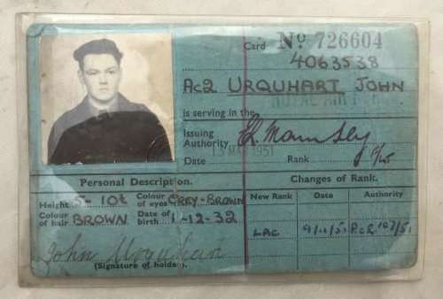 WW2 NAVAL IDENTITY CARD Exact Copy 