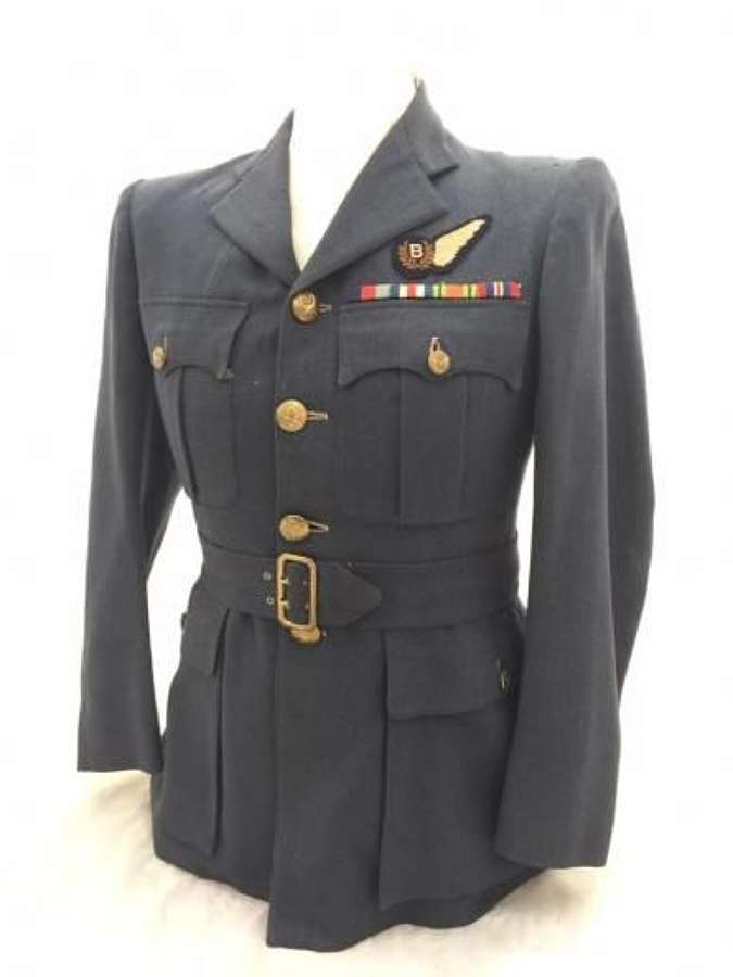 Original Wartime RAF Officers Service Dress Tunic With Bomb Aimers Bre