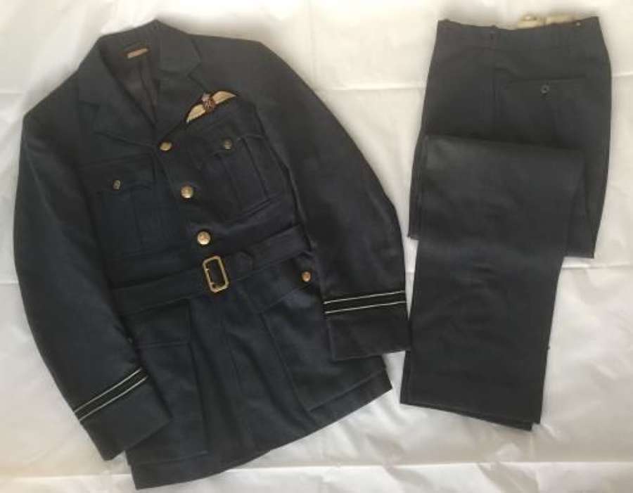 WW2 American Made RAF Officers Service Dress Jacket and Trousers Named To a Pilot
