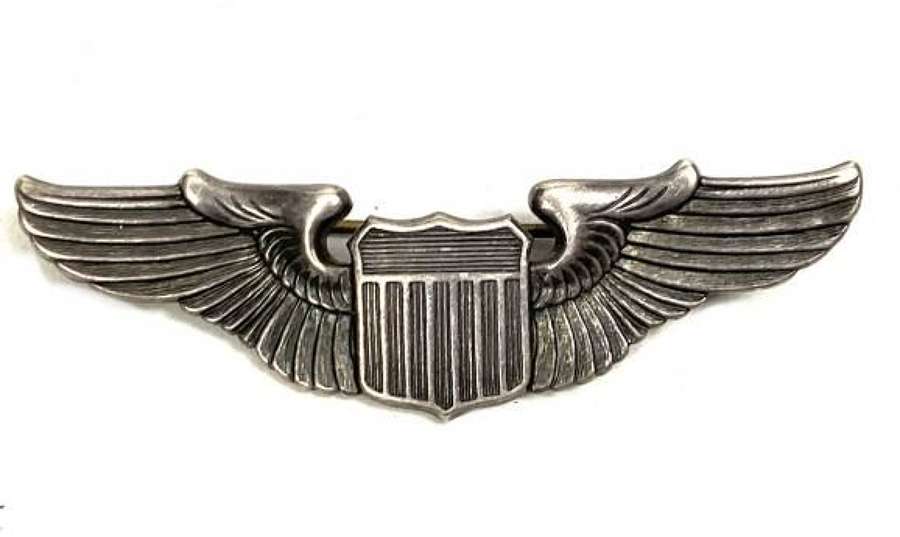 Original USAAF 2” Pilot’s Shirt Wing - Sterling Marked