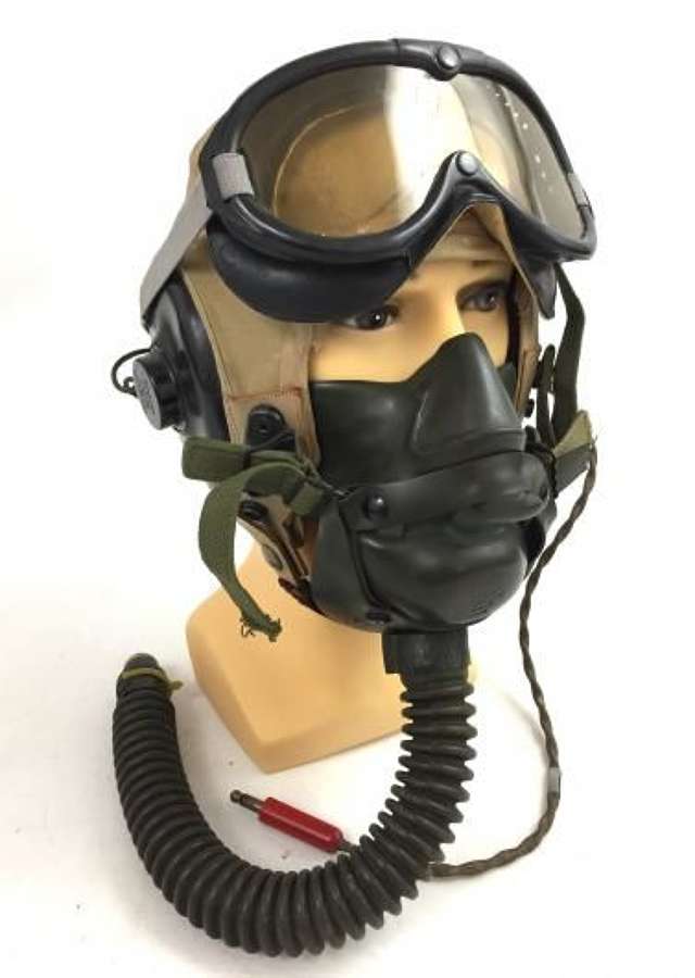 Original WW2 USAAF AN-H-15 Flying Helmet, A14 Oxygen Mask and B-8 Flying Goggles Set