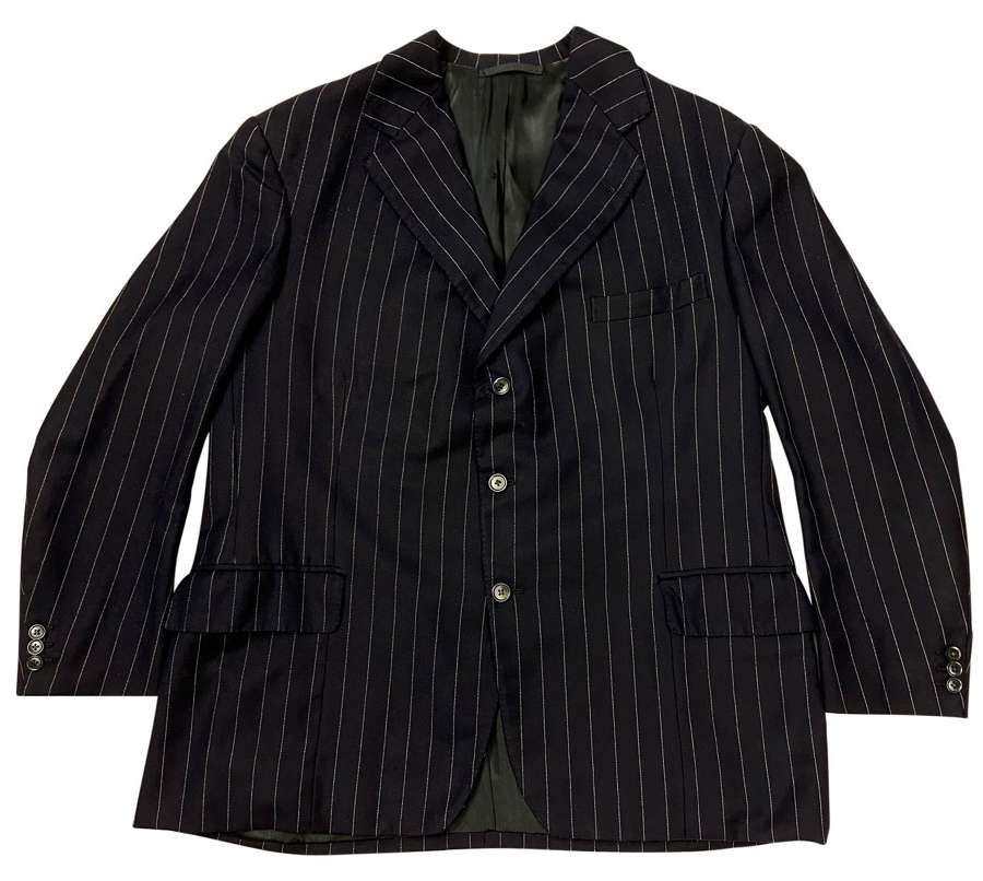 Original 1950s Men's Single Breast Pinstripe Suit Jacket - Large