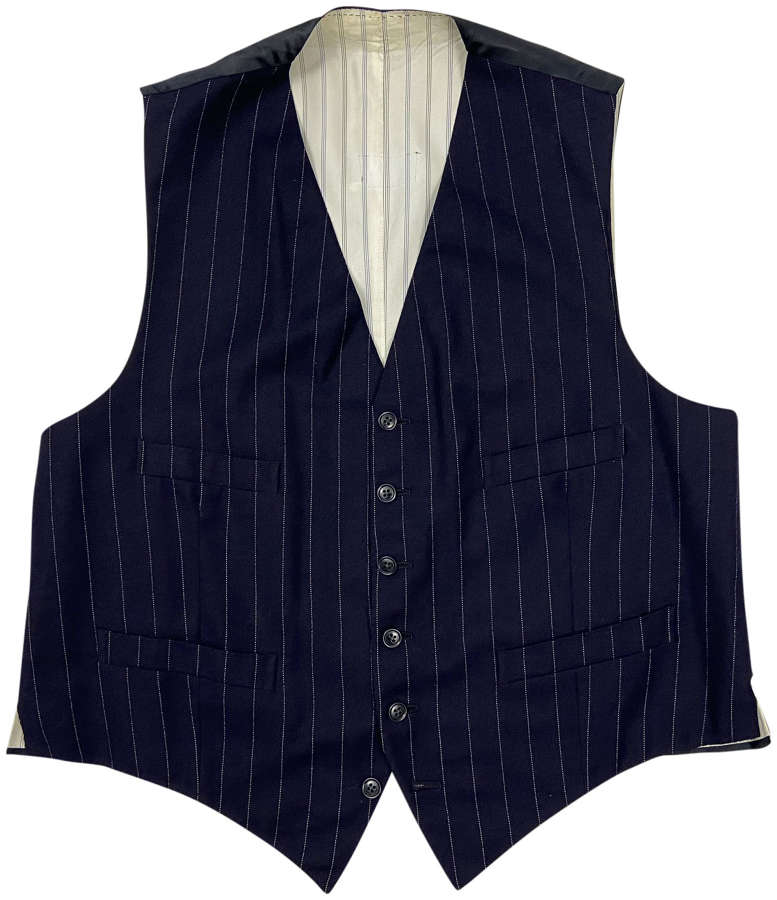 Original 1950s Men's Navy Blue Pinstripe Waistcoat