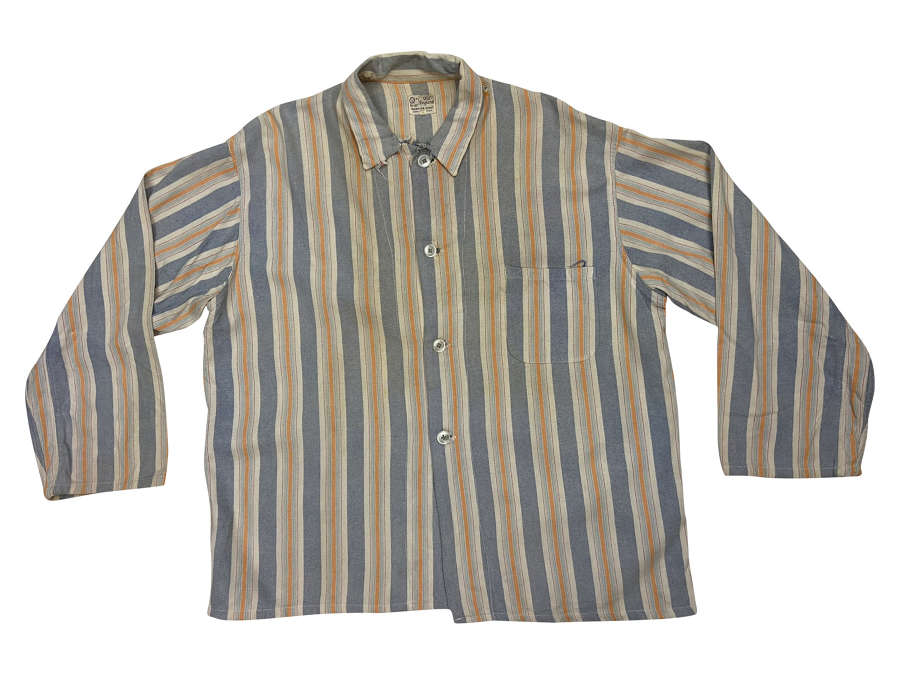 Original 1950s Men's Striped Pyjama Shrirt by 'Old England'