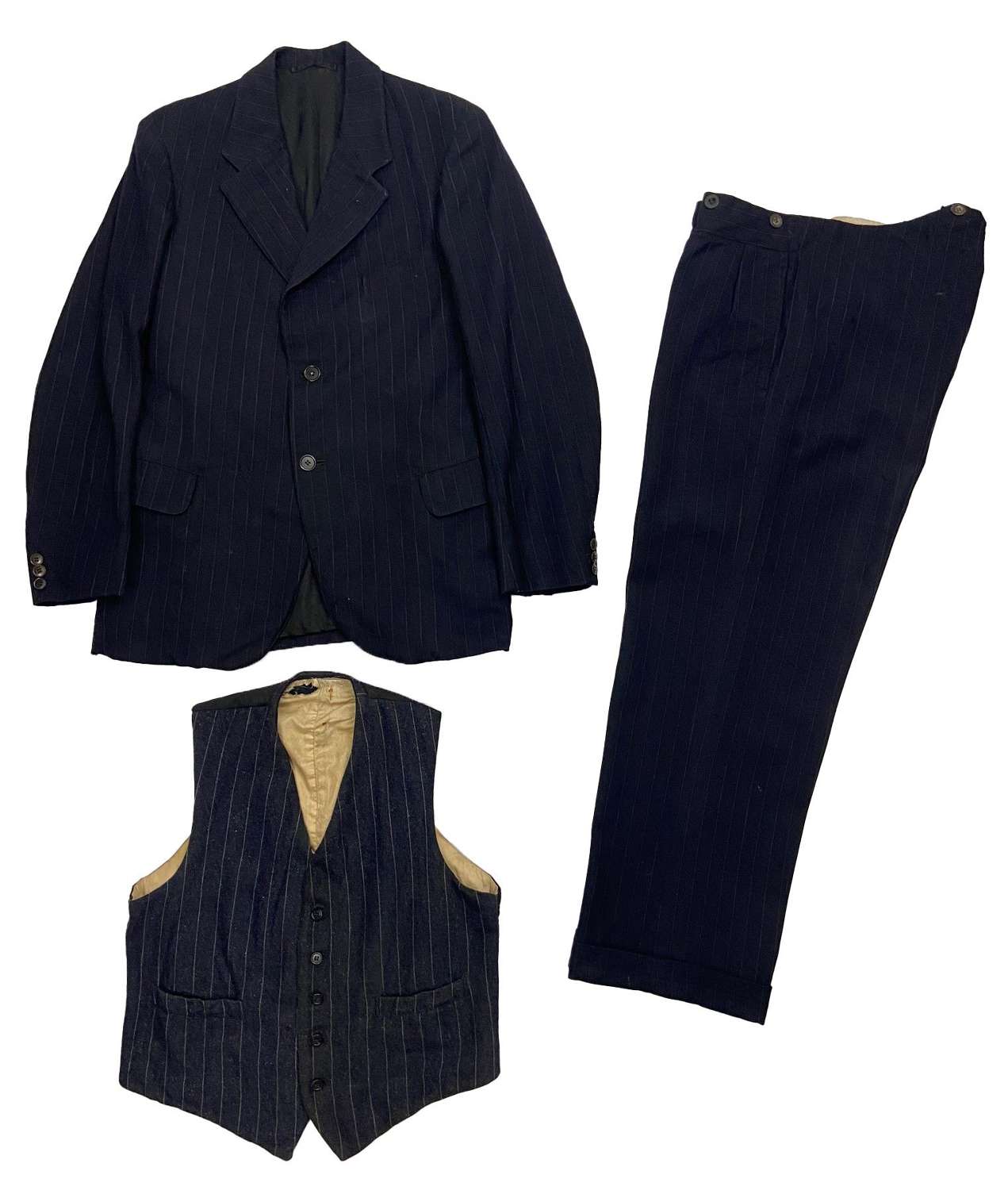 Original WW2 CC41 Utility Three Piece Men's Blue Pinstripe Suit
