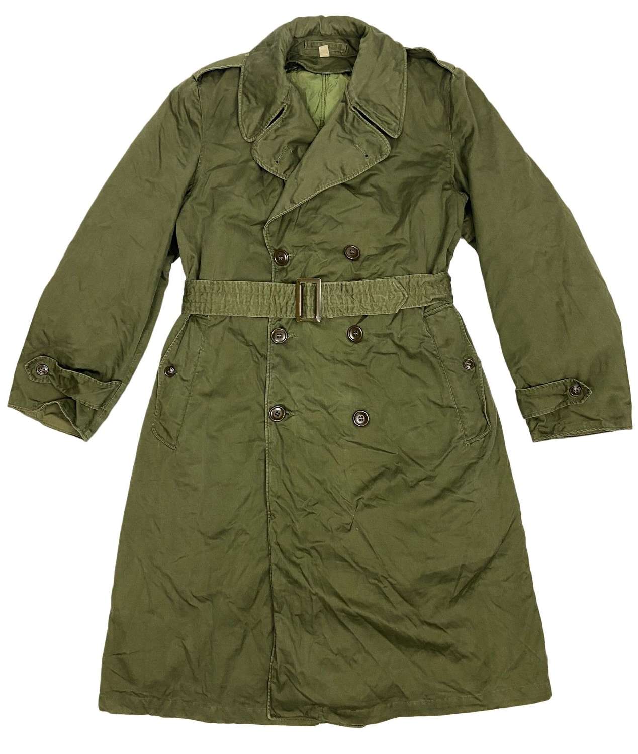 Original 1953 Dated US Army OG107 Raincoat - Size Regular Medium