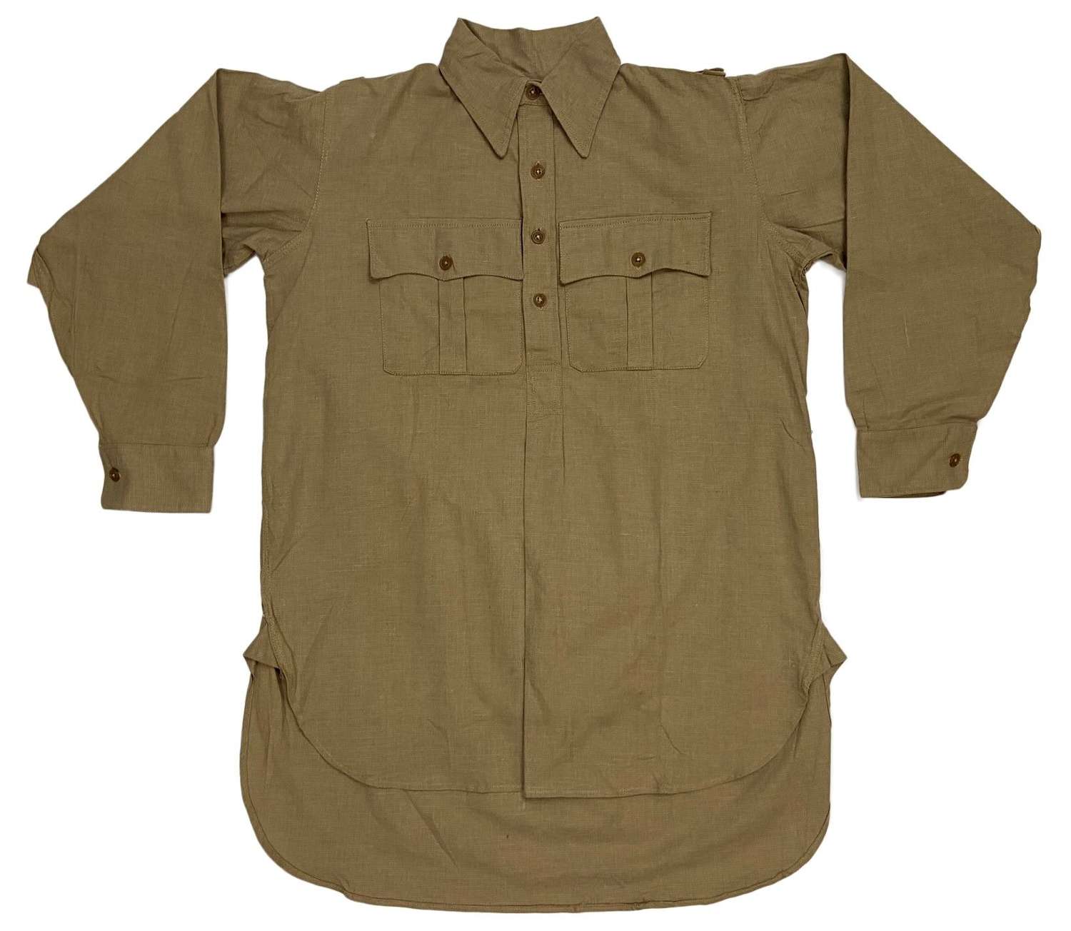Original WW2 British Khaki Drill Cellular Cotton Shirt