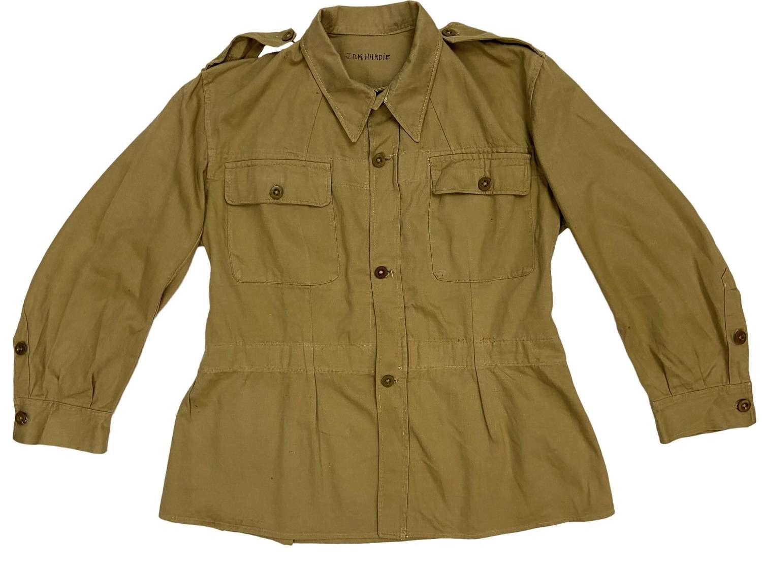 Original 1945 Dated Indian Made Cotton Drill Bush Jacket