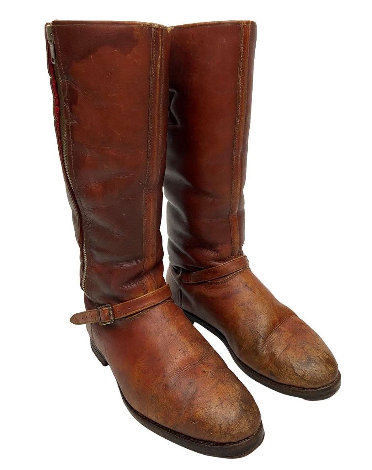 Original 1940s Brown Leather Flying Boots