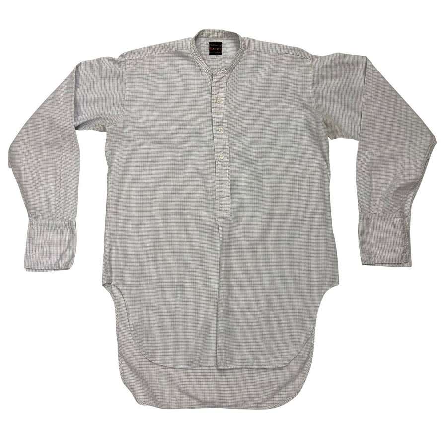 Original 1950s Men's Checked Collarless Shirt by 'Parex'