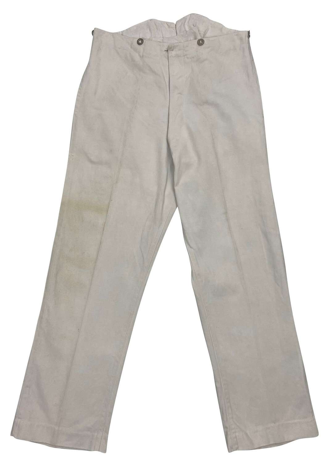 Original 1930s Royal Navy White Cotton Work Trousers