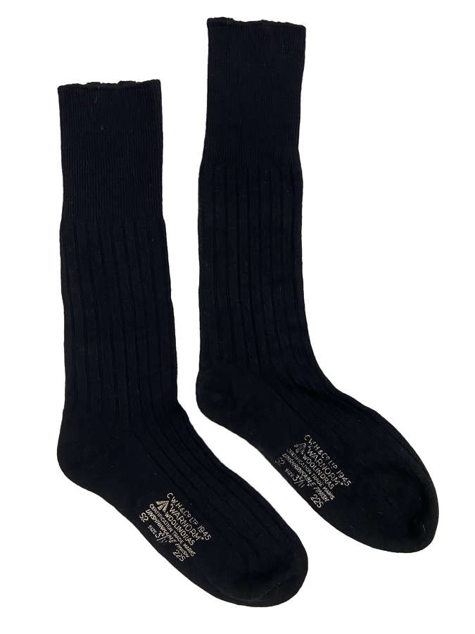 Original 1945 Dated RAF Black Wool Socks by 'Warnorm'