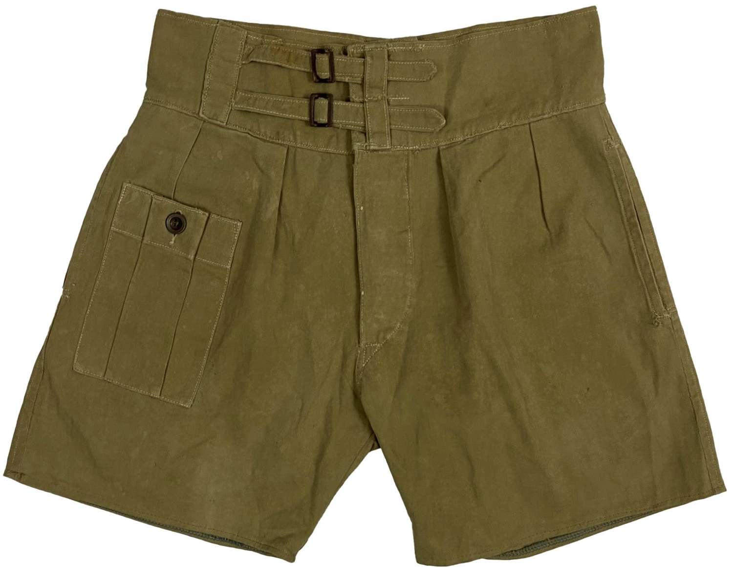 Original WW2 British Army Khaki Drill Shorts - Capt. J. H. Denny