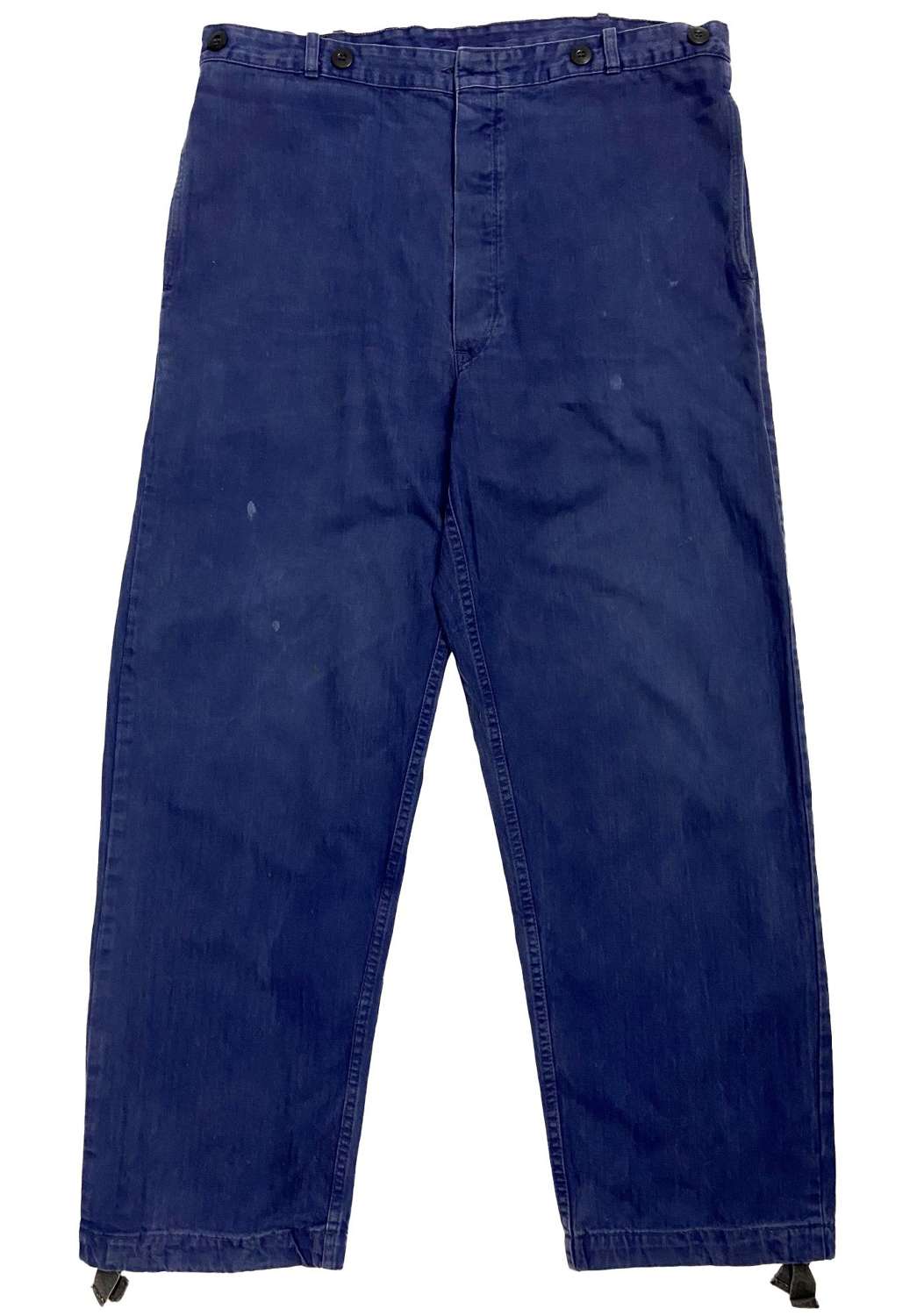 Original 1982 Dated German Military Navy Herringbone Twill Trousers