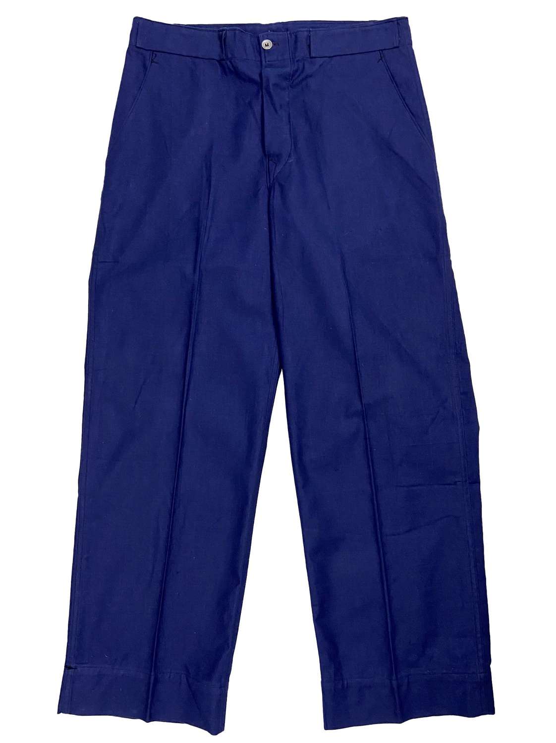 Original 1950s Swedish Military Blue Workwear Trousers