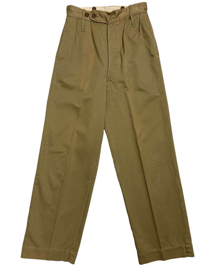 Original 1950s British Military Khaki Drill Trousers - Size 3