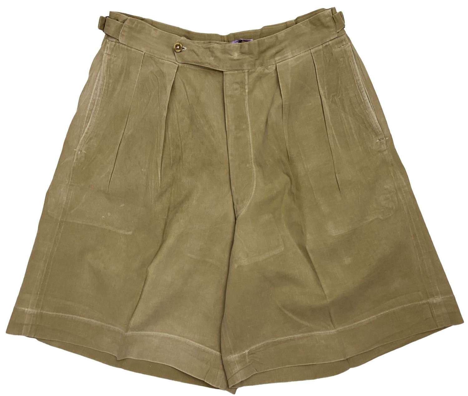 Original 1940s British Military Khaki Drill Shorts - Size 30