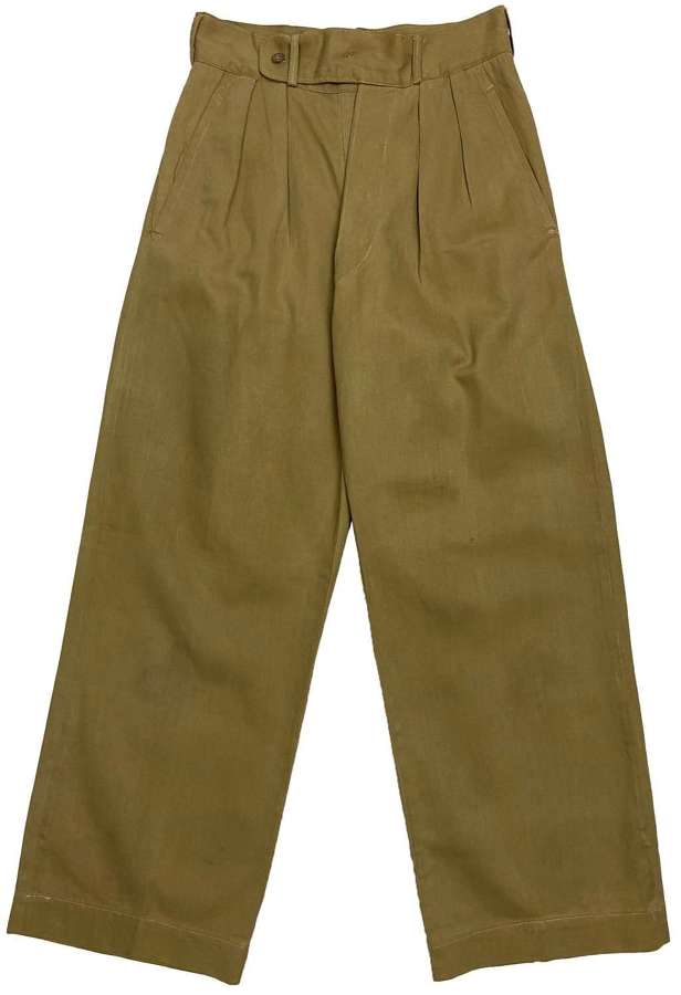 Original 1950s British Military Khaki Drill Trousers