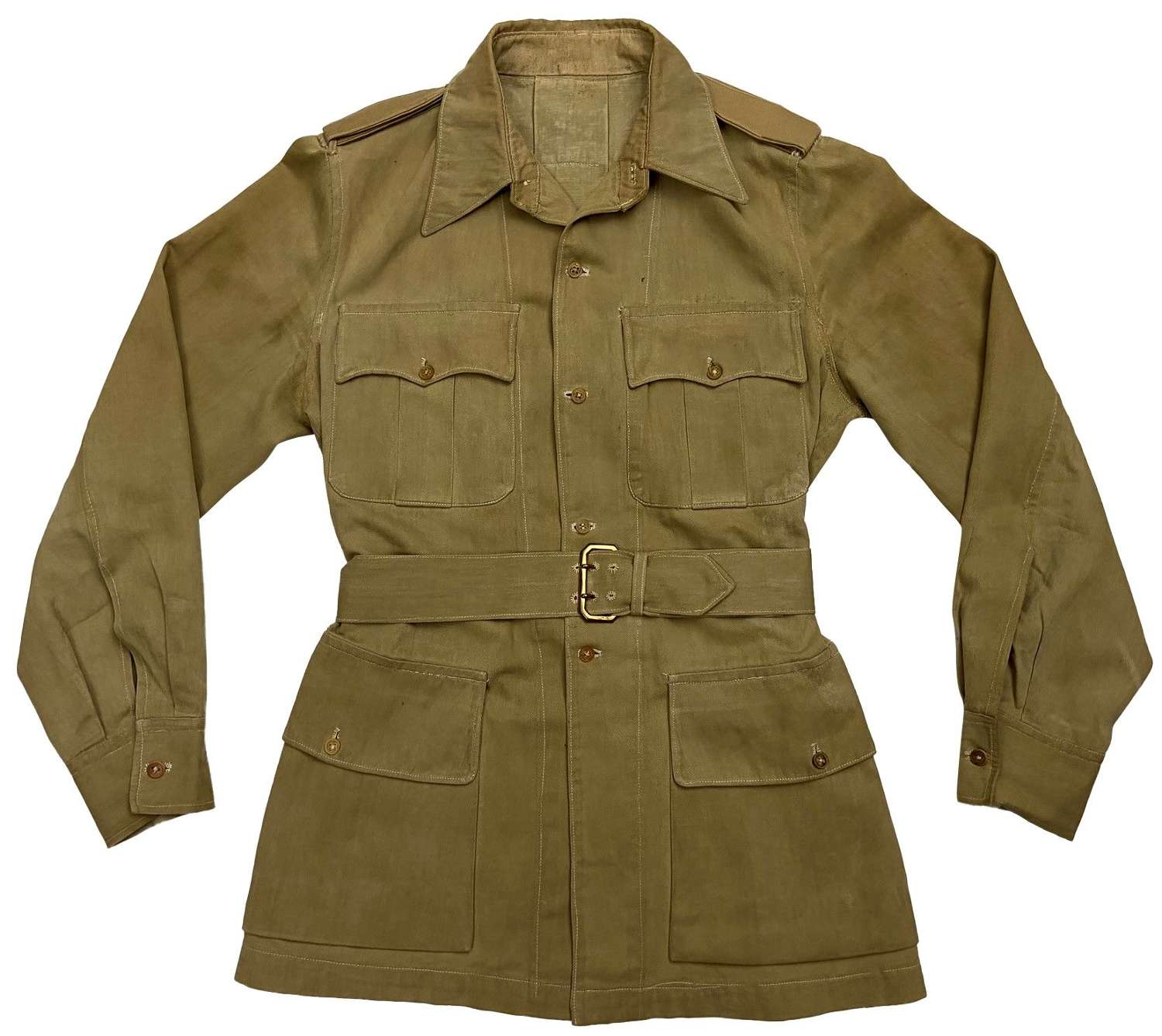 Original WW2 British Theatre Made Khaki Drill Bush Jacket