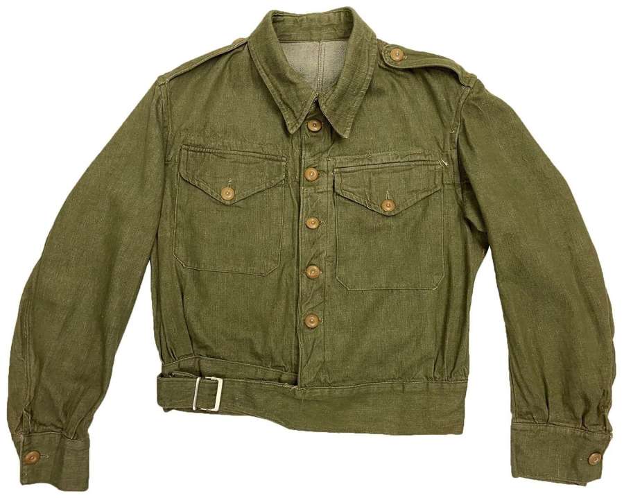 Original 1945 Dated British Army Denim Battledress Blouse - Size 4