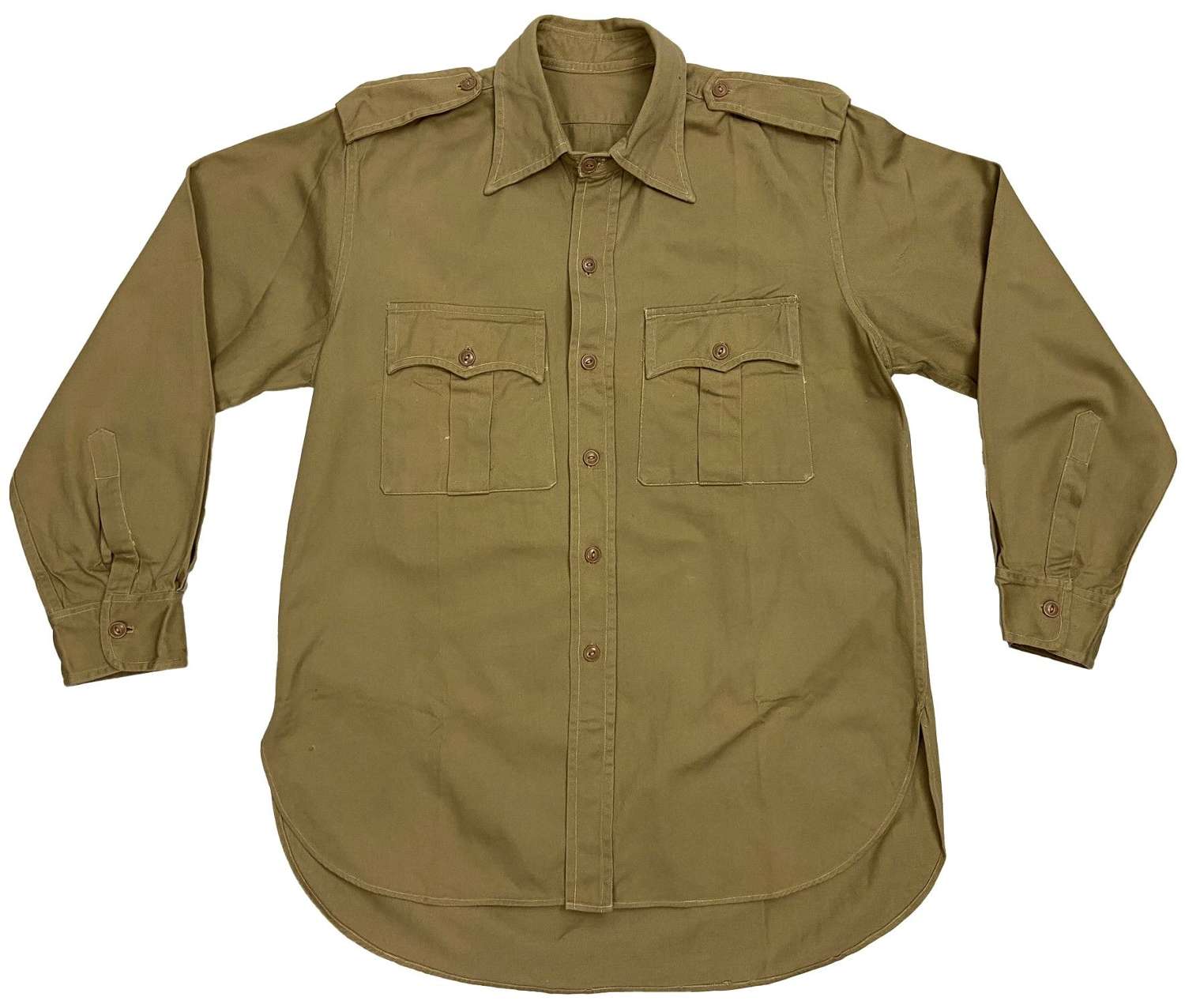 Original 1950s Khaki Cotton Drill Shirt