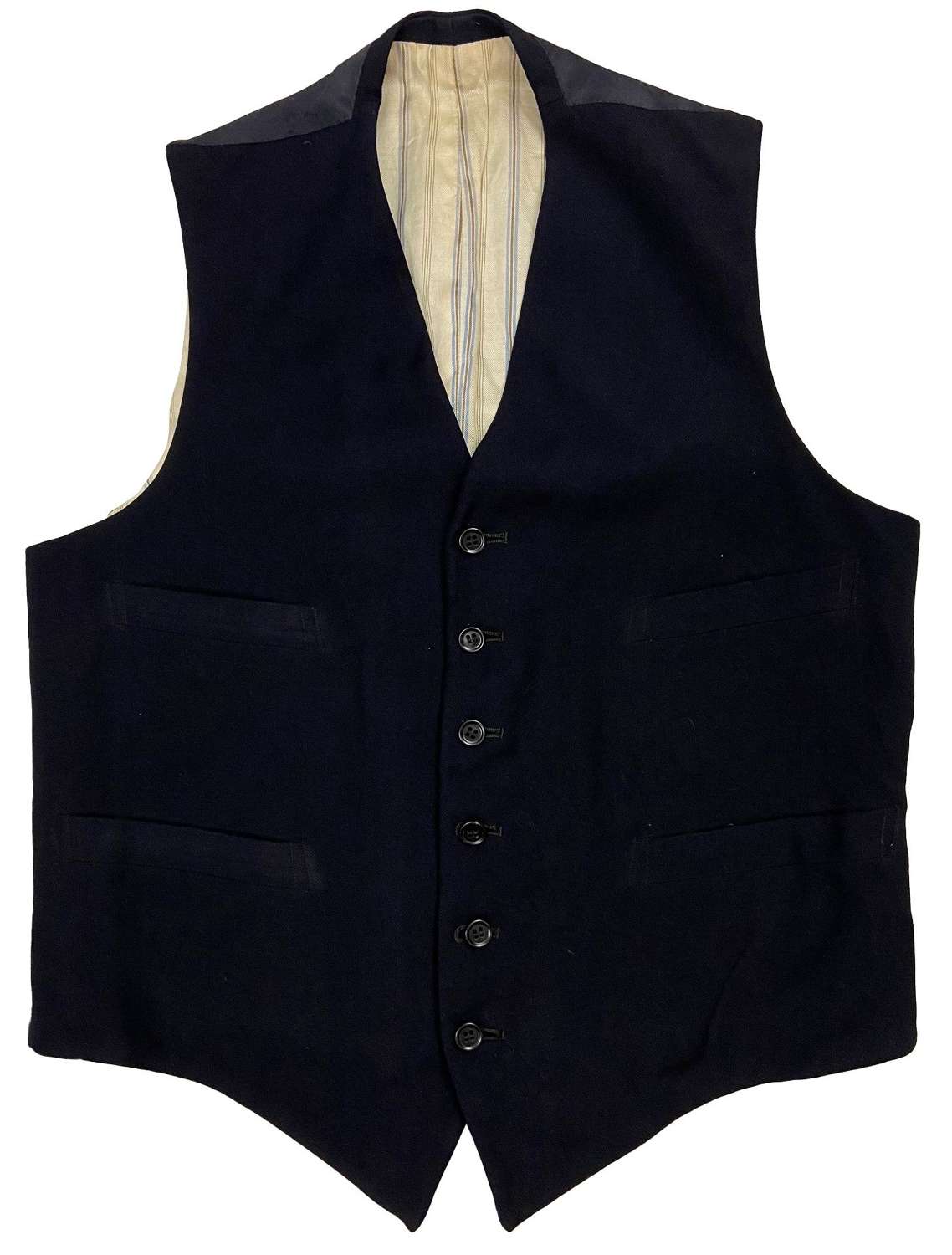 Original 1940s Navy Blue Six Button Men's Waistcoat