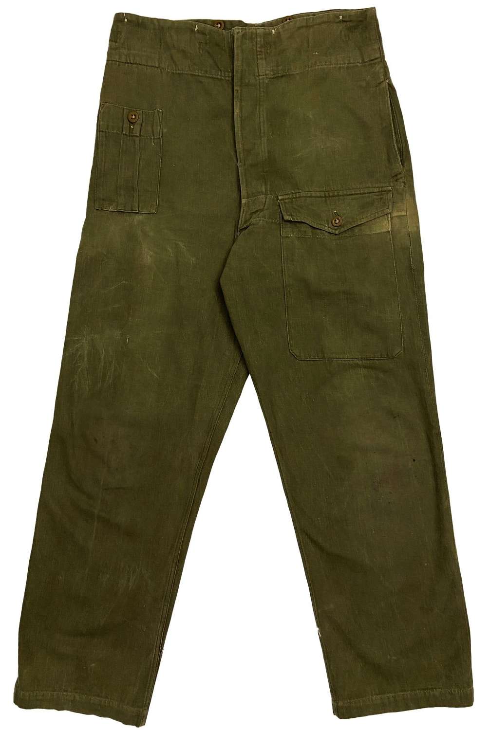 Original 1955 Dated British Denim Battledress Trousers - Size 5