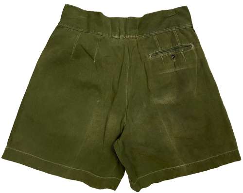Original 1940s Theatre Made British Jungle Green Shorts - Size 32