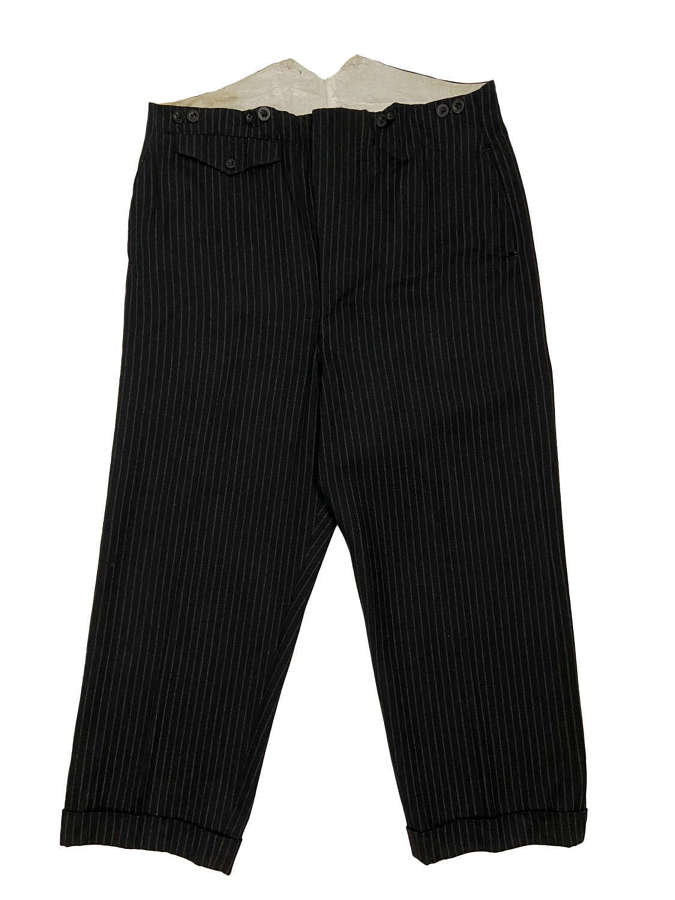 Original 1940s Men's Pinstriped Trousers - 38x27