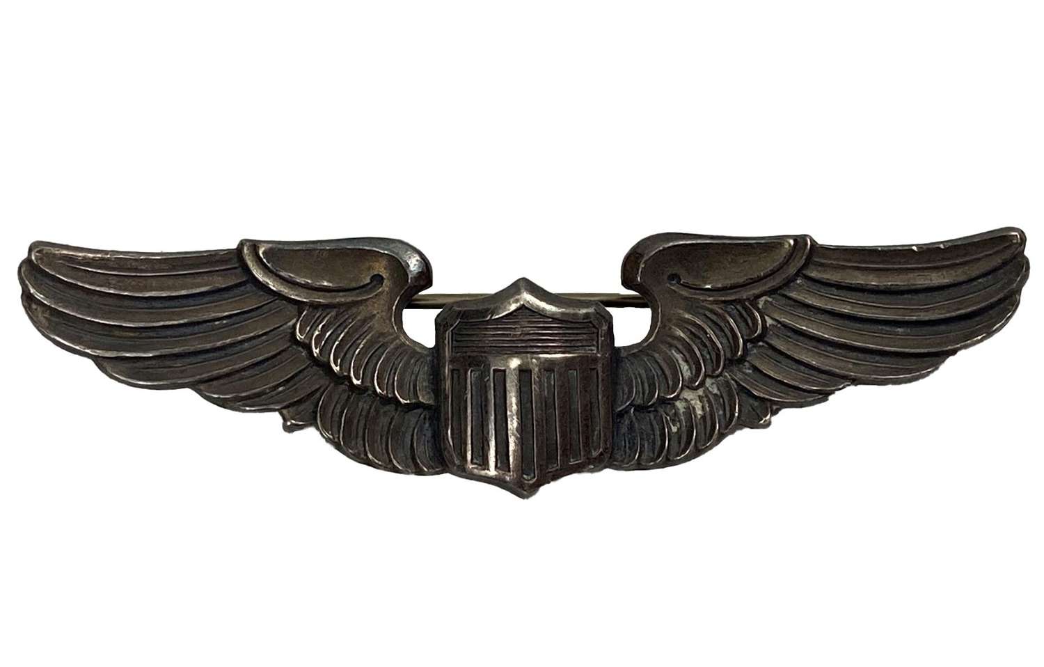 Scarce Early WW2 USAC Sterling Silver Pilots Wing by 'Amico'