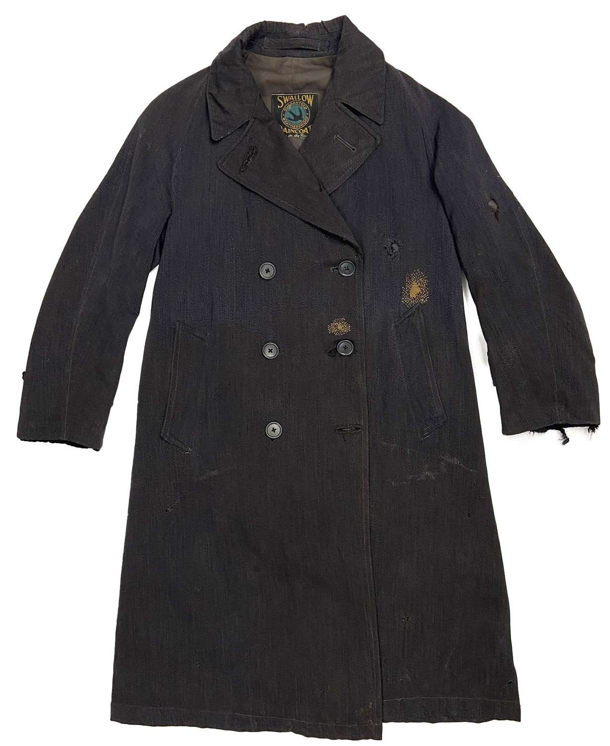 Original 1943 Dated Women's Civil Defence Gabardine Raincoat - Size 1