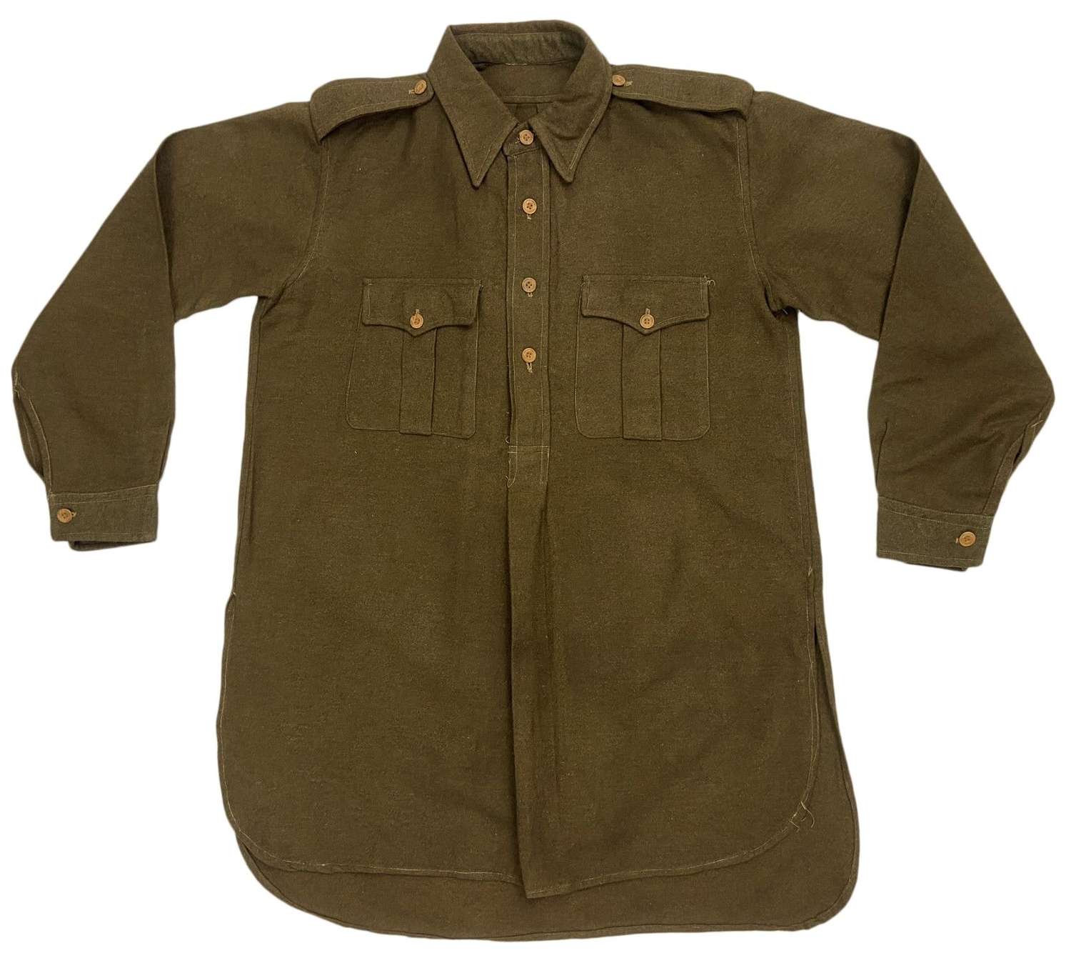 Original WW2 Indian Made British Army Officers Shirt - Size 16
