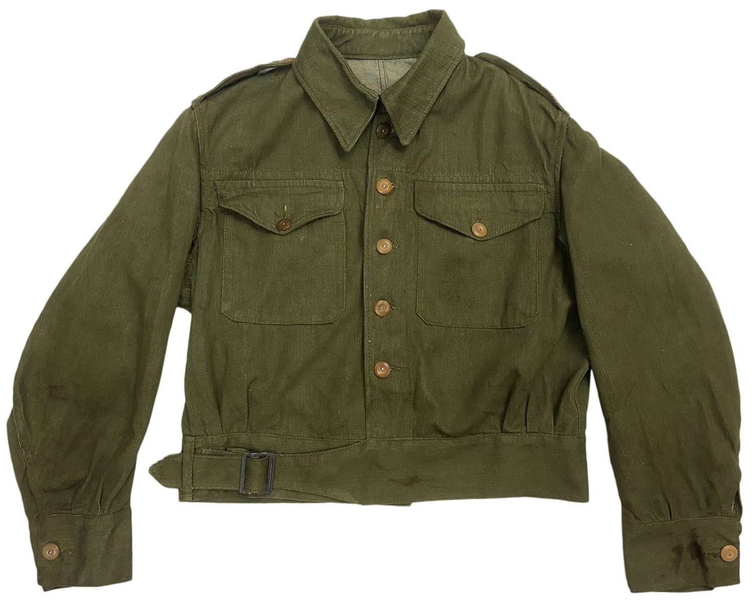 Original 1955 Dated British Army Denim Battledress Blouse - Size 4