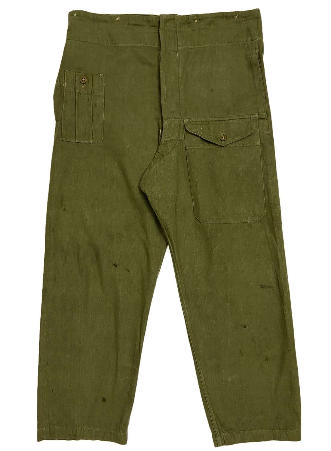Original 1954 Dated British Army Denim Battledress Trousers - Size 4