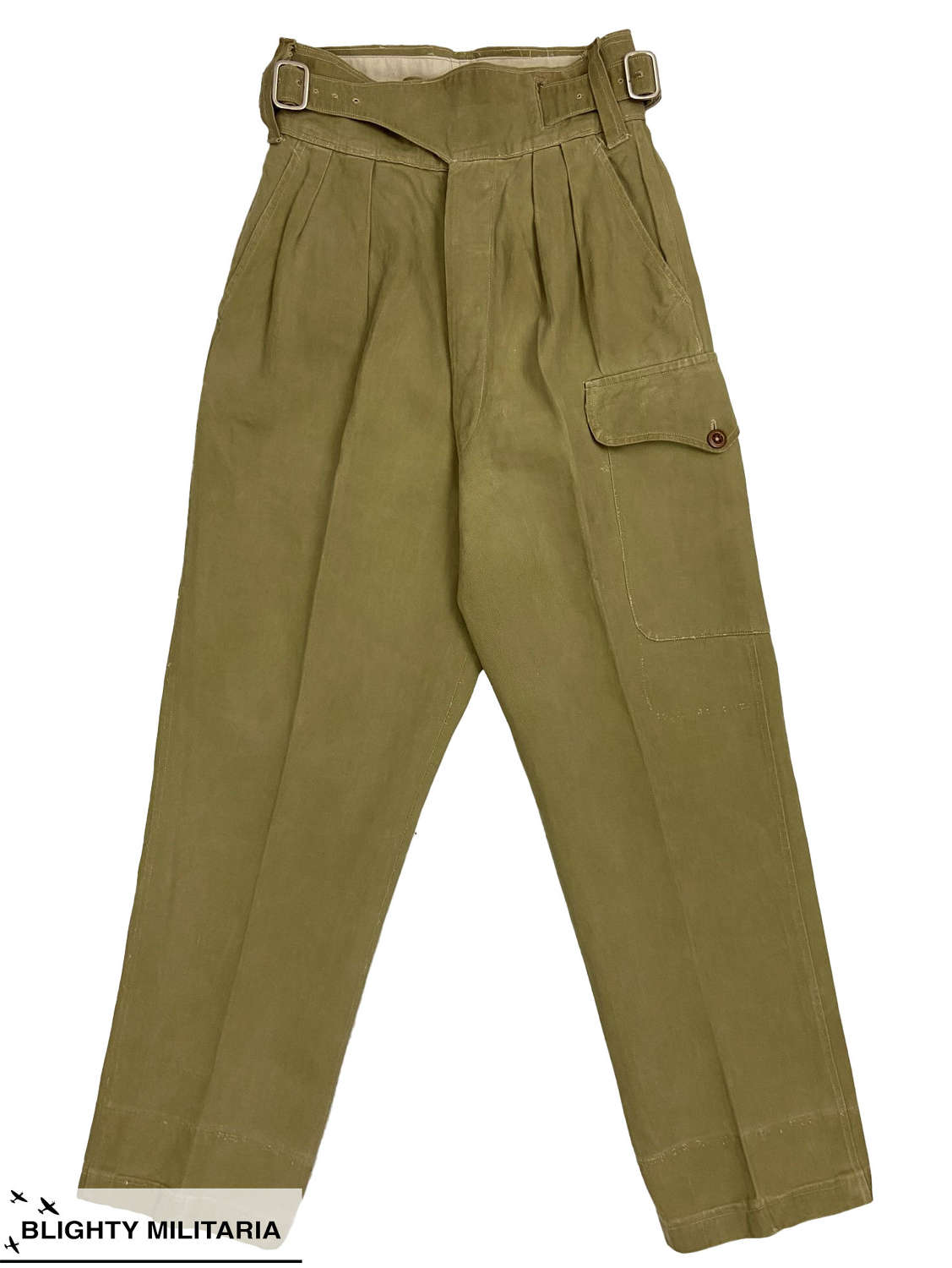 Original 1950s British Khaki Drill Trousers - 1950 Pattern Style