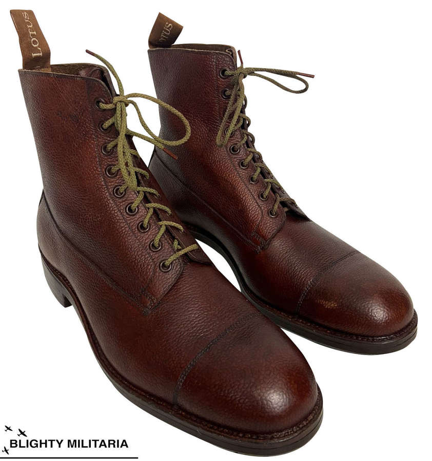 Original 1940s Men's Brown Leather Ankle Boots by 'Lotus' - SIze 10