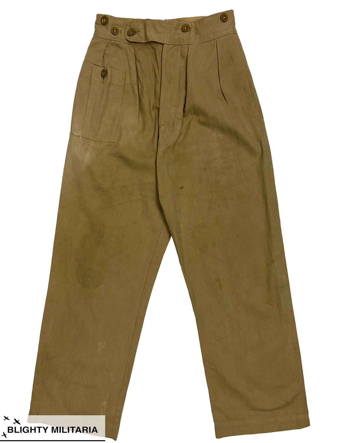 Original 1948 Dated 1942 Pattern British Khaki Drill Trousers - Size 3