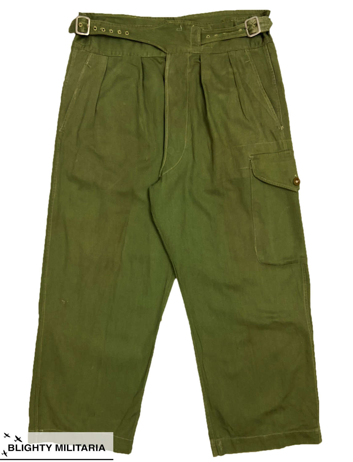 Original 1951 Dated Trousers, Drill Green - Size 12