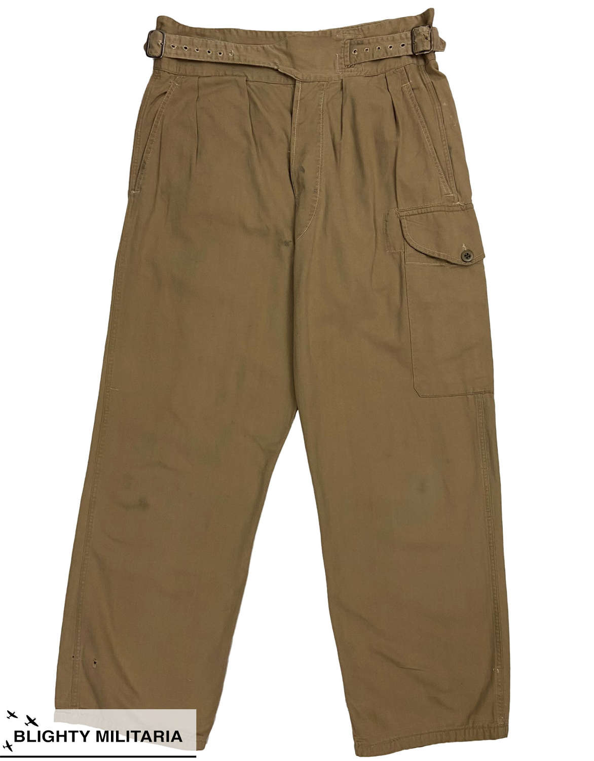 Original British Army 1950 Pattern Khaki Drill Trousers - Size 8