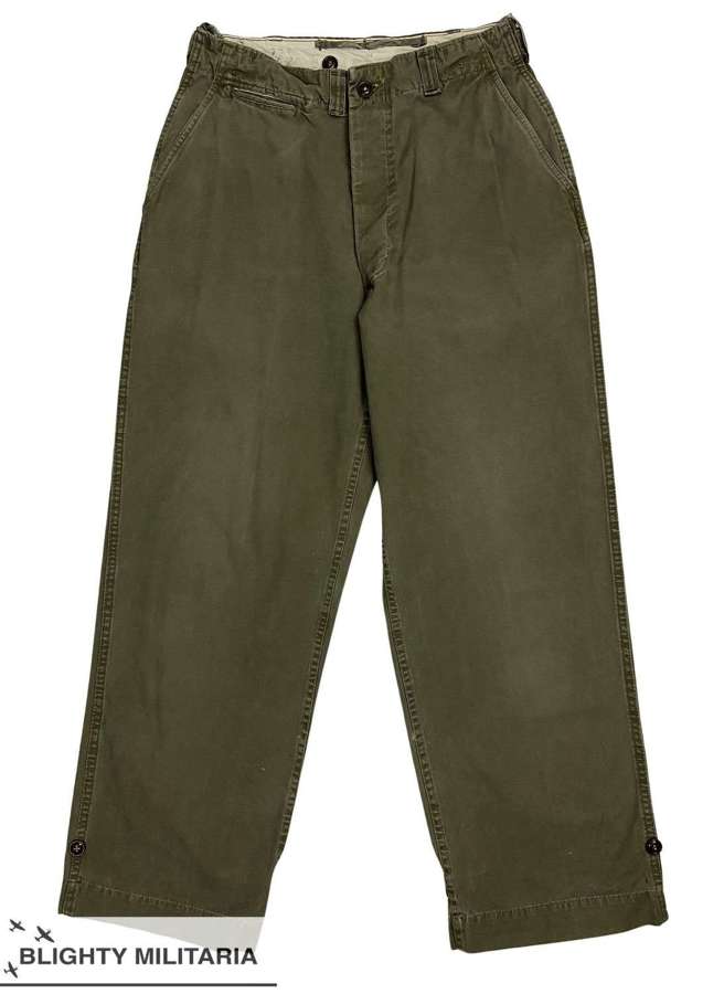 Original 1950 Dated US Army M1943 Pattern Trousers - Size 30x31